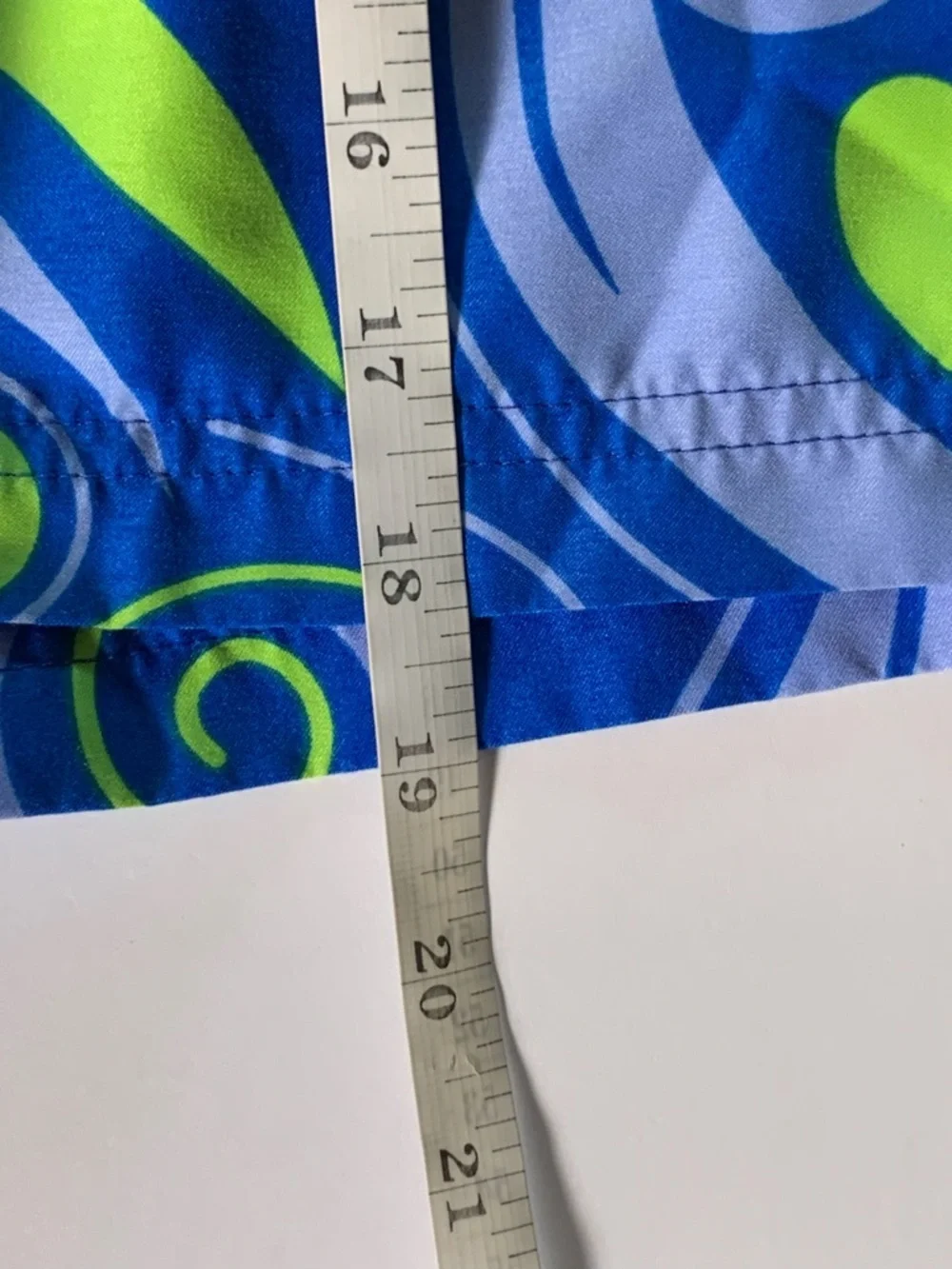 Loudmouth Swim Trunks Mens XXL Blue Green Swirl Print Board Shorts Beach Golf